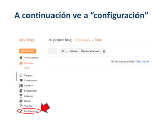 A continuación ve a “configuración”
 