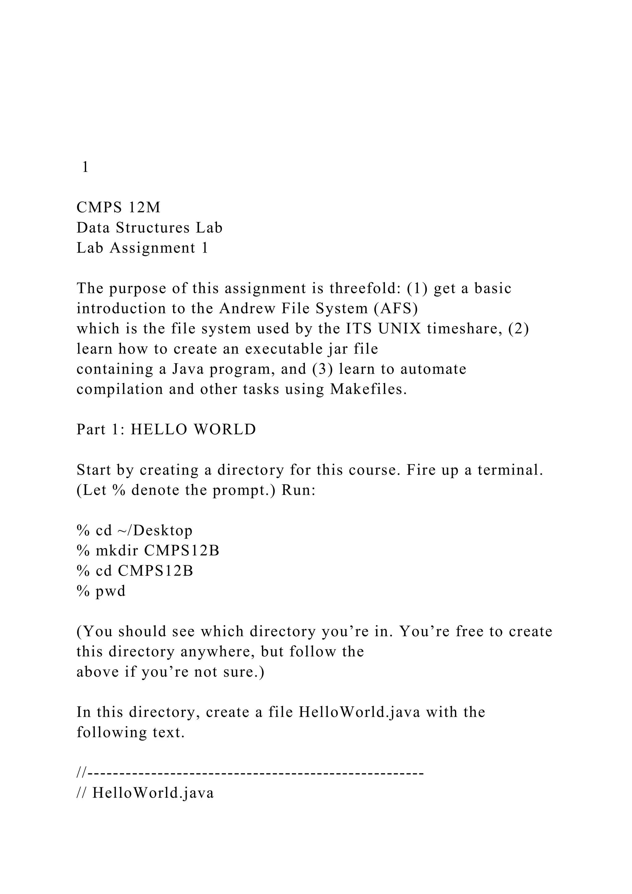 1 CMPS 12M Data Structures Lab Lab Assignment 1 .docx