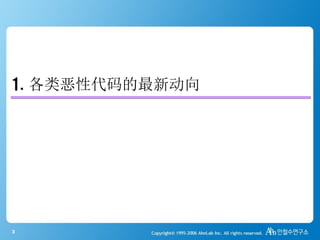 3
1. 各类恶性代码的最新动向
 