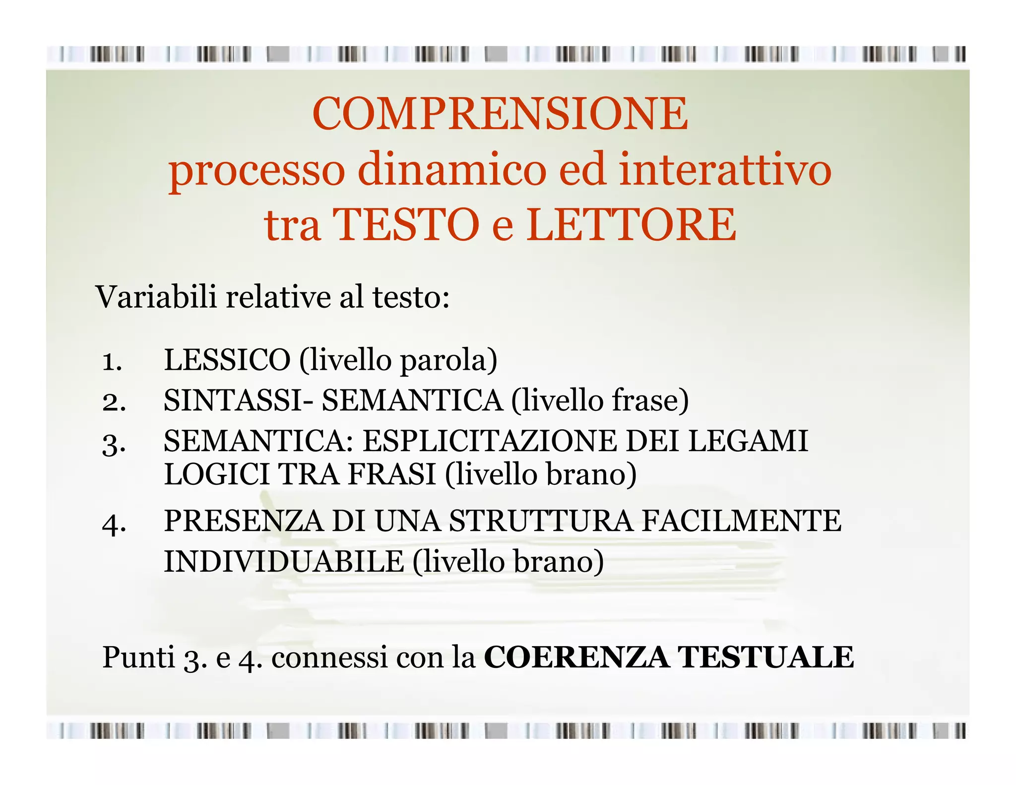 1 comprensione del testo | PPT