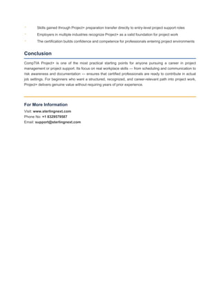 How CompTIA Project+ Builds Practical Project Skills for Beginners | PDF