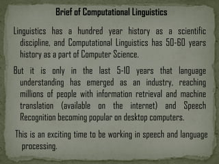 1 computational linguistics an introduction | PDF