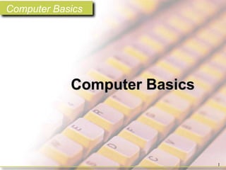 Computer Basics
1
Chapter One
Computer Basics
 