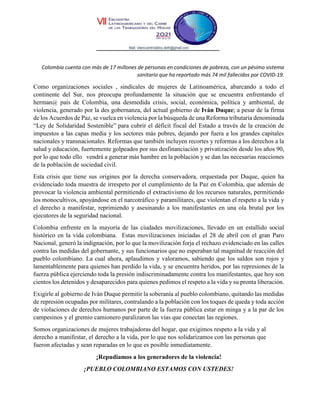 Colombia cuenta con más de 17 millones de personas en condiciones de pobreza, con un pésimo sistema
sanitario que ha repor...