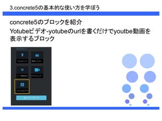 3.concrete5λĤʹѧܤ 
concrete5Υ֥åB 
Yotubeӥǥ-yotubeurlyoutbeӻ 
ʾ֥å 
 