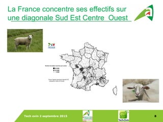 Tech ovin 2 septembre 2015 8
Dans le Monde
La France concentre ses effectifs sur
une diagonale Sud Est Centre Ouest
 