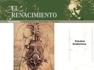 : :  Descripción  : : Arquitectura : : Escultura : : Pintura : : EL  RENACIMIENTO Estudios Anatómicos .  