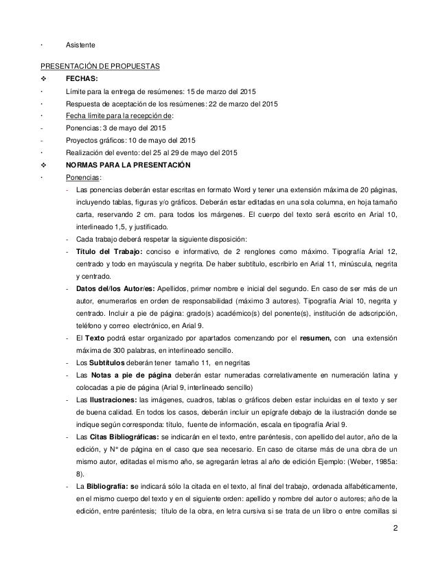 1° convocatoria VI Seminario Taller sobre Espacios 