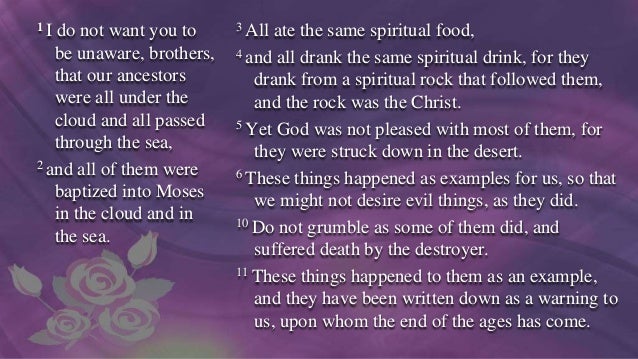 3rd Sunday Of Lent Second Reading 1 Corinthians 1016