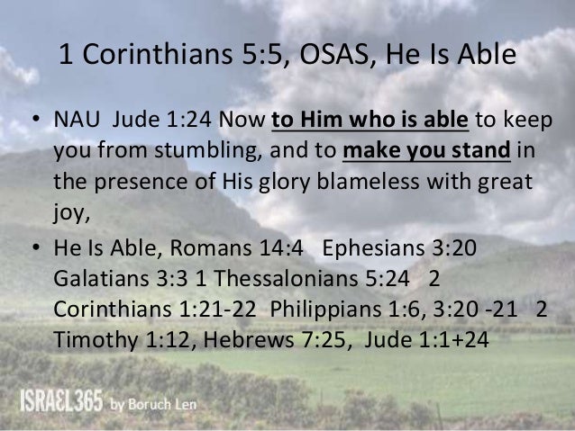 1 Corinthians 5 Christian To Satan Osas He Is Able