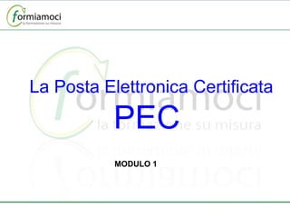 La Posta Elettronica Certificata PEC  MODULO 1 