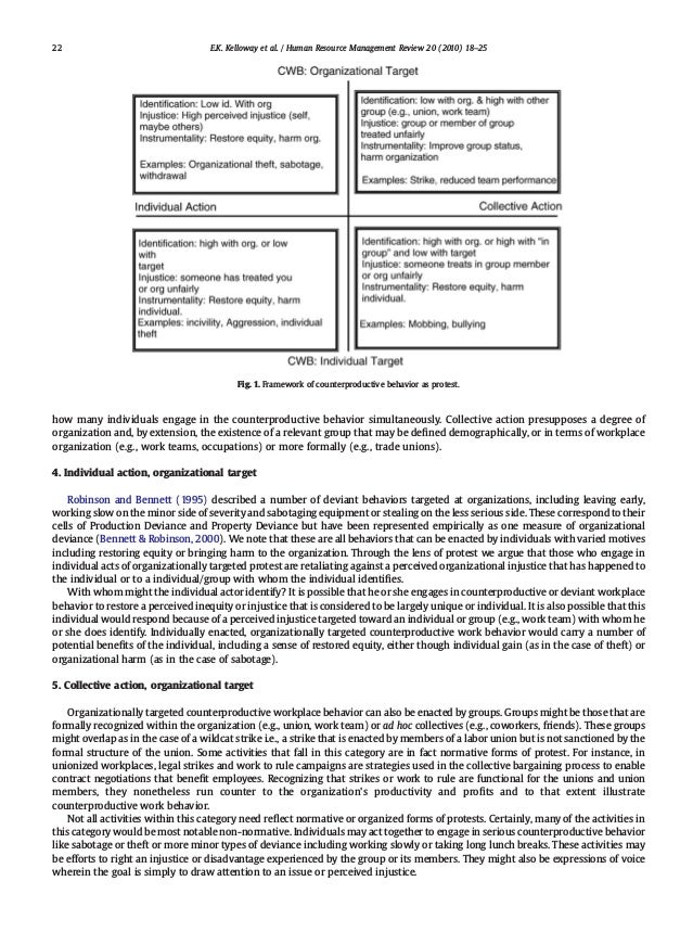 Counterproductive work behavior as protest