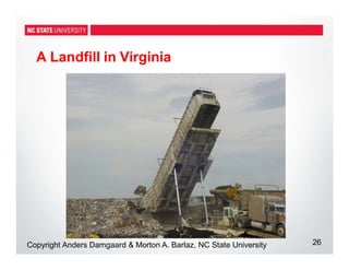 A Landfill in Virginia
26
Copyright Anders Damgaard & Morton A. Barlaz, NC State University
 
