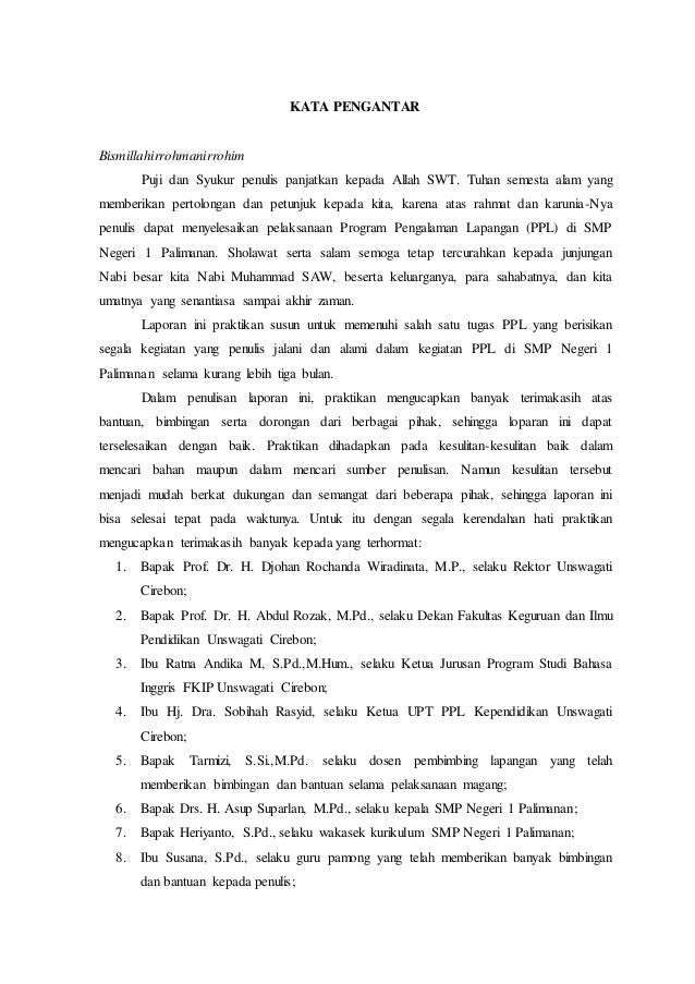 Laporan Hasil Kegiatan Ppl