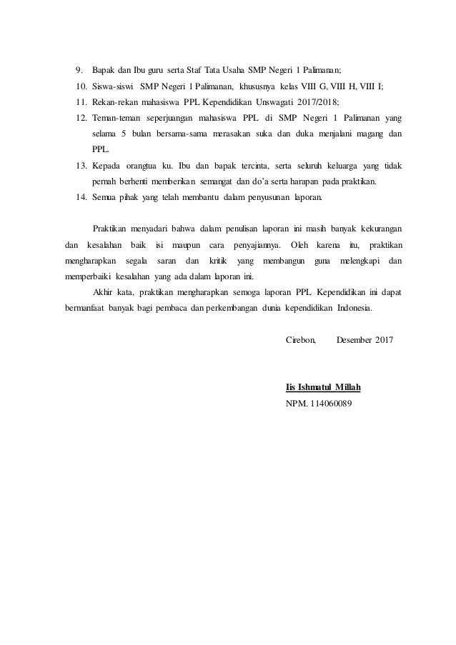 Laporan Hasil Kegiatan Ppl