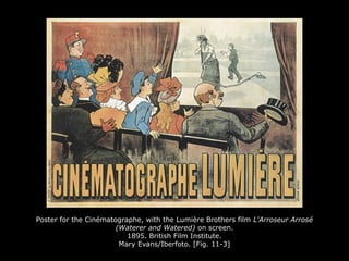 Poster for the Cinématographe, with the Lumière Brothers film L'Arroseur Arrosé
(Waterer and Watered) on screen.
1895. British Film Institute.
Mary Evans/Iberfoto. [Fig. 11-3]
 