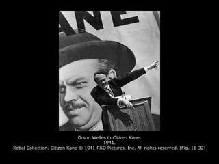 Orson Welles in Citizen Kane.
1941.
Kobal Collection. Citizen Kane © 1941 RKO Pictures, Inc. All rights reserved. [Fig. 11-32]
 