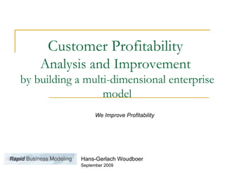 We Improve Profitability Hans-Gerlach Woudboer September 2009 Customer Profitability   Analysis and Improvement  by building a multi-dimensional enterprise model 