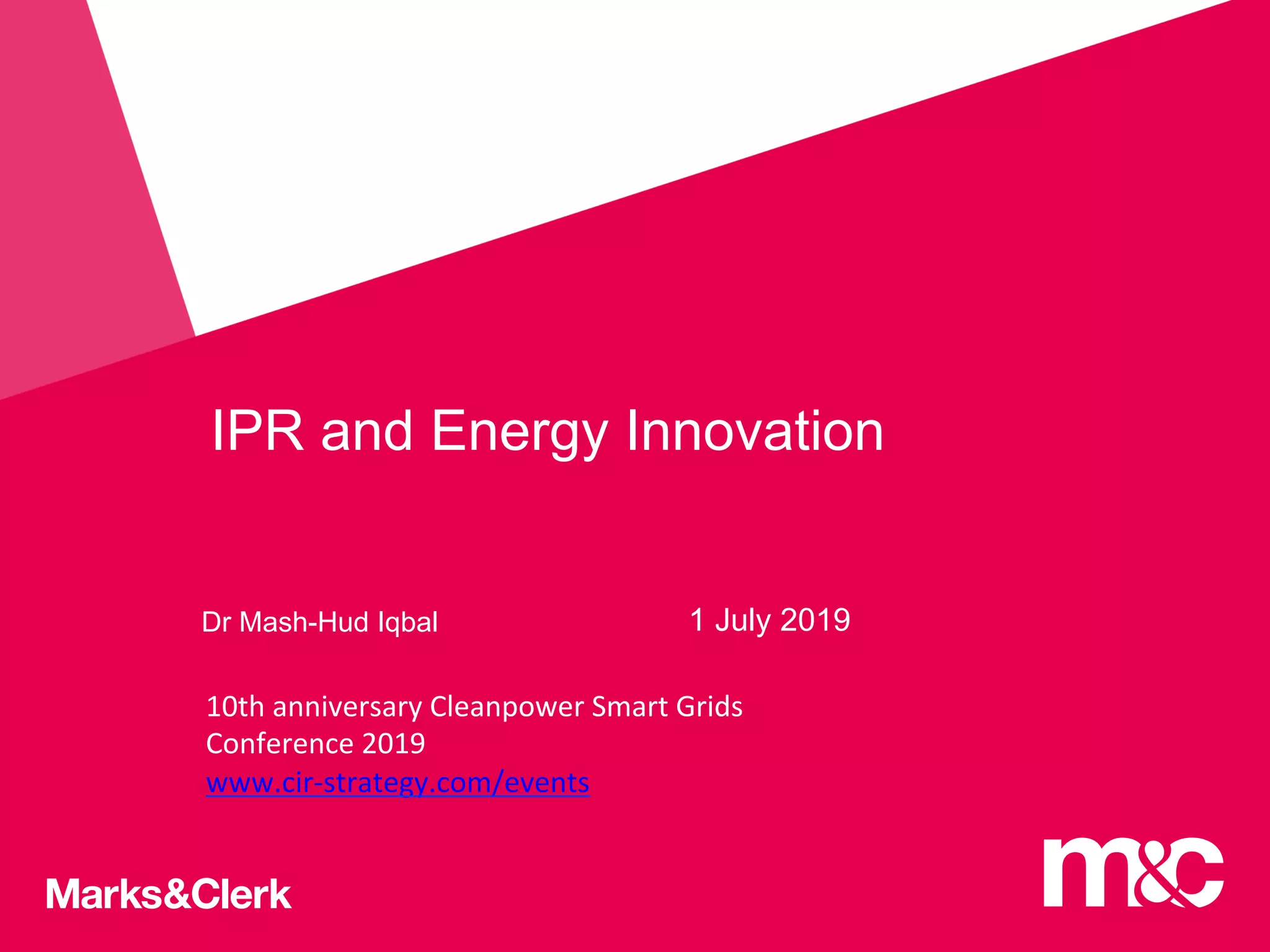 Ipr Energy IPR and Energy Innovation | PDF