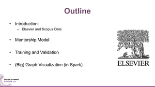 Outline
• Introduction:
– Elsevier and Scopus Data
• Mentorship Model
• Training and Validation
• (Big) Graph Visualization (in Spark)
 