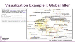 Visualization Example I: Global filter
Top 250 Global non-self institute citations
 