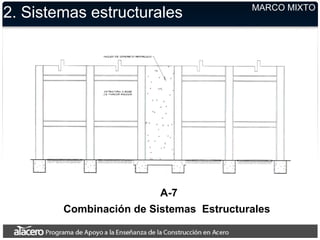 2. Sistemas estructurales MARCO MIXTO
A-7
Combinación de Sistemas Estructurales
 