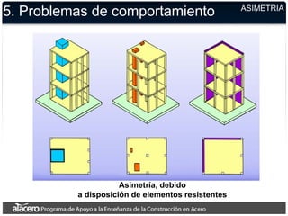 Asimetría, debido
a disposición de elementos resistentes
5. Problemas de comportamiento ASIMETRIA
 