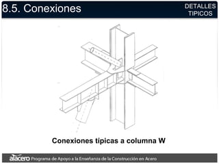 Conexiones típicas a columna W
8.5. Conexiones DETALLES
TIPICOS
 