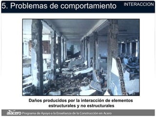 Daños producidos por la interacción de elementos
estructurales y no estructurales
5. Problemas de comportamiento INTERACCION
 
