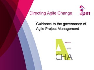 Guidance to the governance of
Agile Project Management
Directing Agile Change
 
