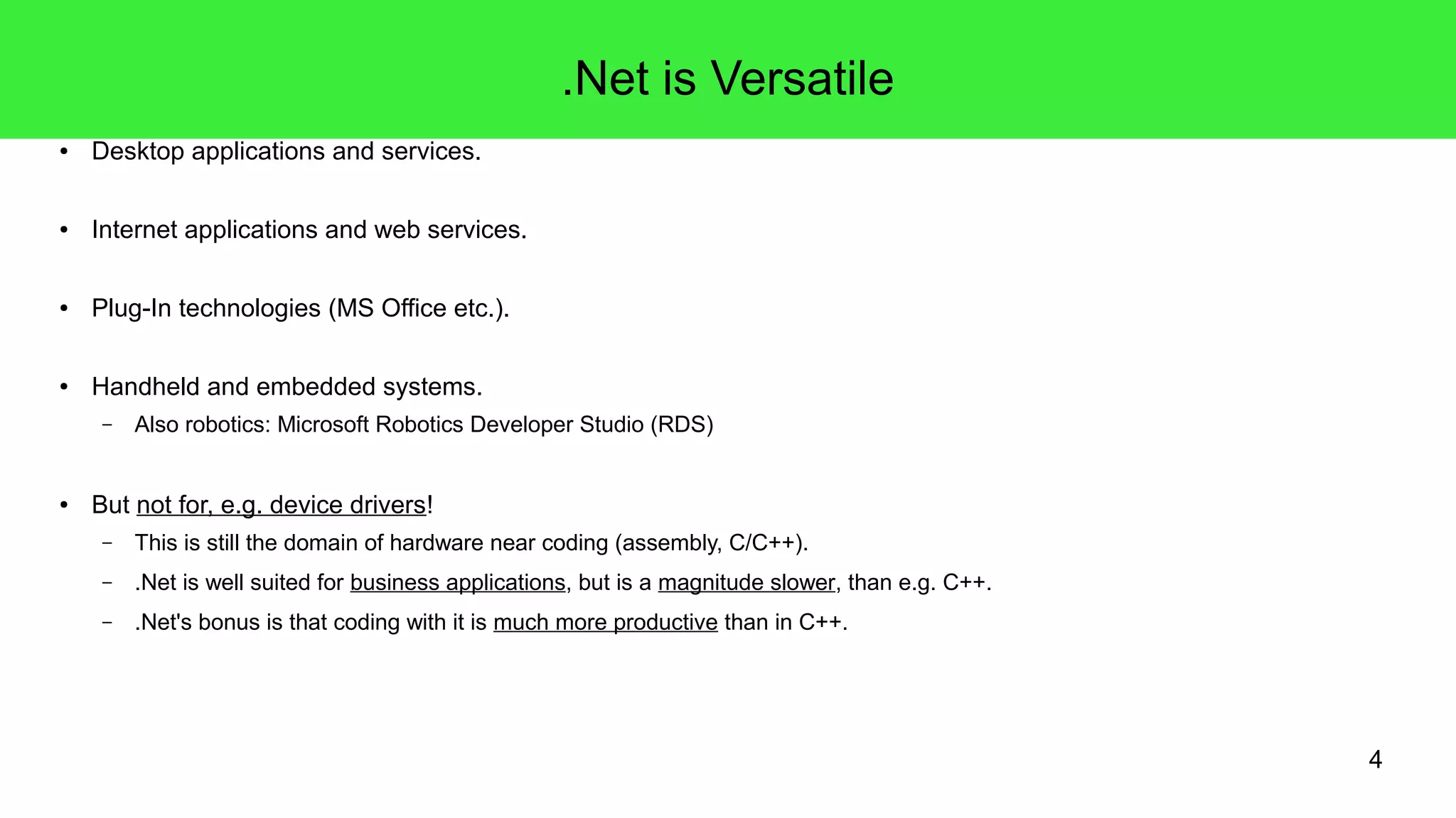 4 Visual Basic 10 (VB 10) Imports System Imports System.IO Imports System.Collections.Generic Imports System.Text.RegularExpressions Module Program Sub Main() ' check arguments from console If (0 < My.Application.CommandLineArgs.Count) Then Dim latestUpdates As IDictionary(Of String, String) = New SortedDictionary(Of String, String) Dim parseRex As Regex = New Regex("[^""]*""(?<appName>[^""]*)""s*((?<versionNo>[^(]*))") ' open and check file, read a line For Each aLine As String In File.ReadAllLines(My.Application.CommandLineArgs.Item(0)) ' parse the line: e.g. 2009-04-06 12:42:58 +0200: Installed "Digital Camera Raw Compatibility Update" (2.5) Dim match As Match = parseRex.Match(aLine) If (match.Success) Then ' store the parsed data Dim appName As String = match.Groups.Item("appName").ToString() Dim versionNo As String = match.Groups.Item("versionNo").ToString() If (latestUpdates.ContainsKey(appName)) Then If (0 < String.CompareOrdinal(versionNo, latestUpdates.Item(appName))) Then latestUpdates.Item(appName) = versionNo End If Else latestUpdates.Add(appName, versionNo) End If End If Next ' output the collected data to console For Each item As KeyValuePair(Of String, String) In latestUpdates Console.WriteLine("App: {0}, Latest Update: {1}", item.Key, item.Value) Next End If End Sub End Module 