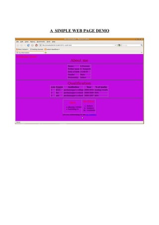 A SIMPLE WEB PAGE DEMO
 