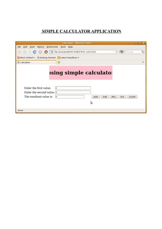 SIMPLE CALCULATOR APPLICATION
 