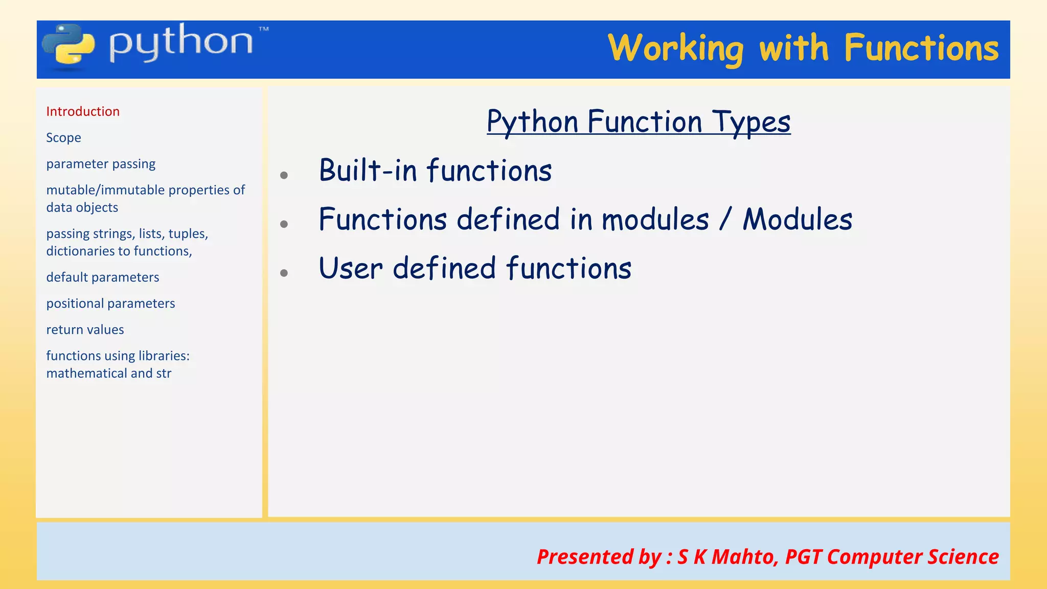 1 cs xii_python_functions_introduction _types of func | PPT