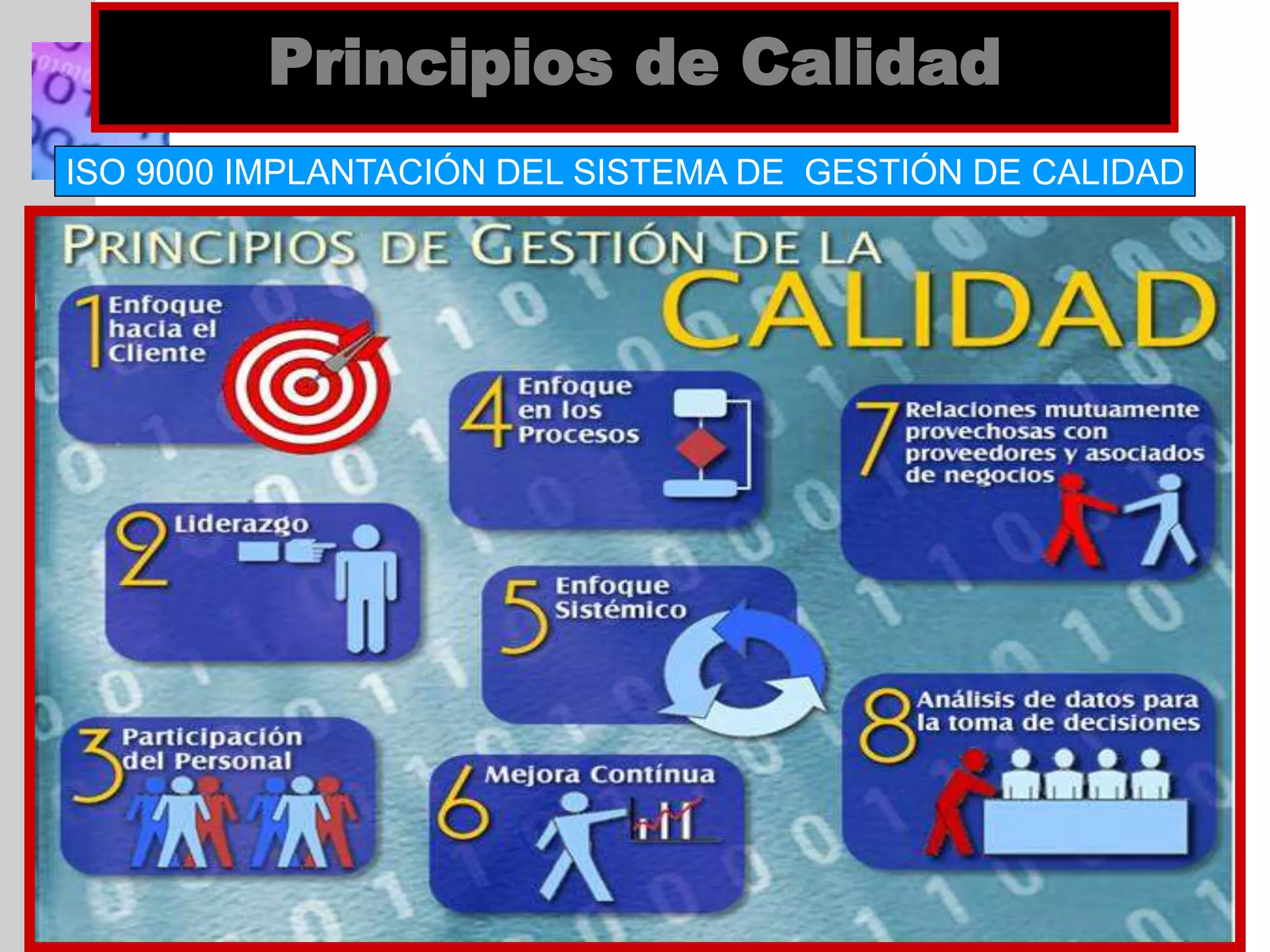 INSERT
GRAPHIC
SQUARE
HERE
Principios de Calidad
ISO 9000 IMPLANTACIÓN DEL SISTEMA DE GESTIÓN DE CALIDAD
 