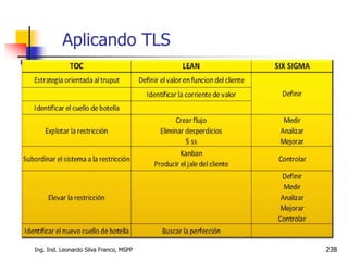 Ing. Ind. Leonardo Silva Franco, MSPP 238
Aplicando TLS
 