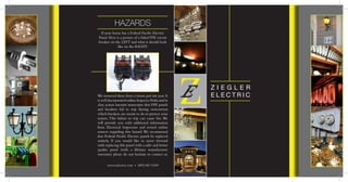 Z I E G L E R
E L E C T R I C
HAZARDS
We removed these from a house just last year. It
is well documented online Inspecta-Pedia and in
class action lawsuits transcripts that FPE panels
and breakers fail to trip during overcurrent
which breakers are meant to do to protect your
system. This failure to trip can cause fire. We
will provide you with additional information
from Electrical Inspectors and several online
sources regarding this hazard. We recommend
that Federal Pacific Electric panels be replaced
entirely. If you would like to move forward
with replacing this panel with a safer and better
quality panel (with a lifetime manufacturer
warranty) please do not hesitate to contact us.
If your home has a Federal Pacific Electric
Panel. Here is a picture of a failed FPE circuit
breaker on the LEFT and what it should look
like on the RIGHT.
www.zelectric.com • (859) 867-5309
 