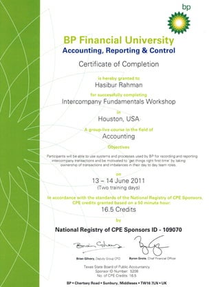 Intercompany Fundamentals - BP Financial University