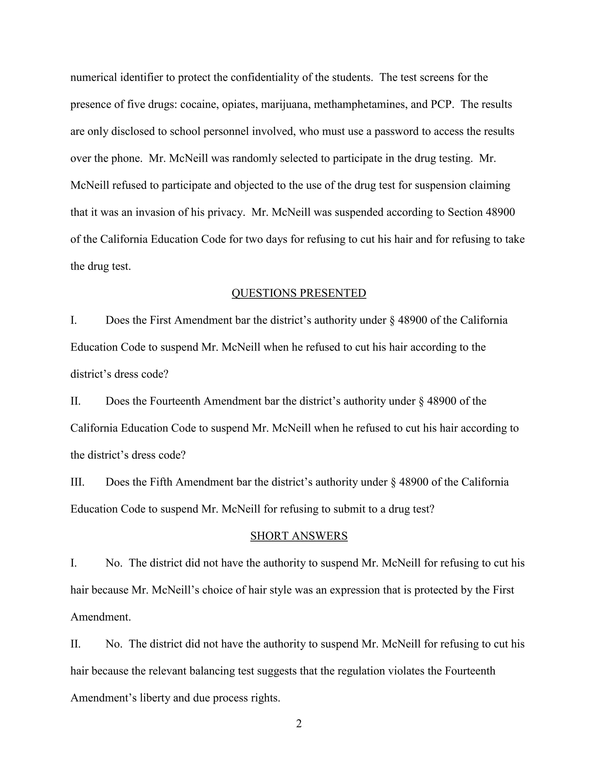Law School Writing Sample - Interoffice Memorandum