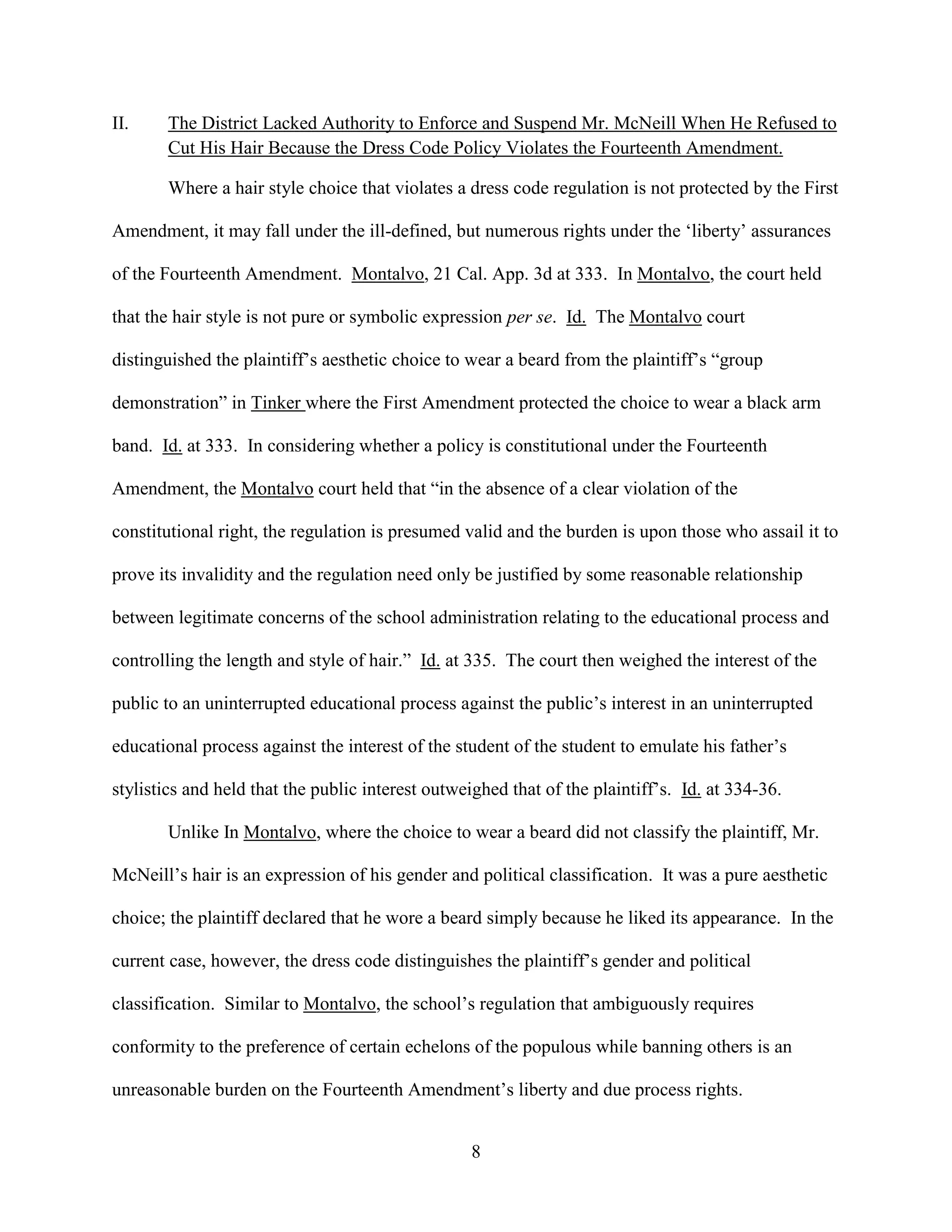 Law School Writing Sample - Interoffice Memorandum