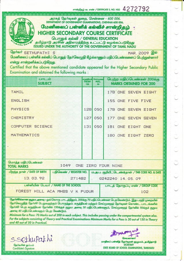 12th mark sheet pdf