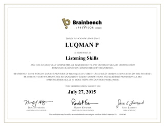 LUQMAN P
Listening Skills
July 27, 2015
11919768
 