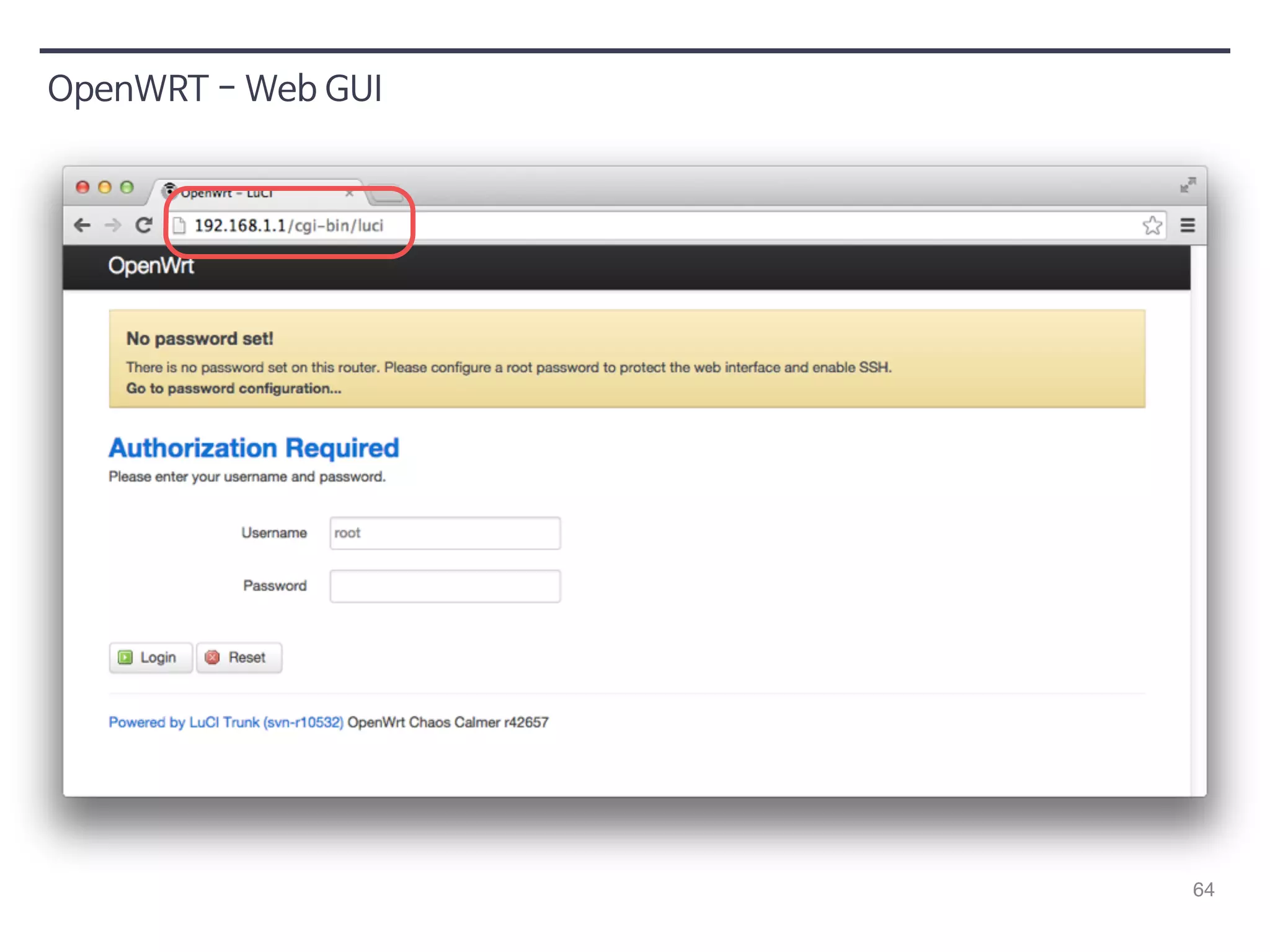 64 
OpenWRT - Web GUI 
 