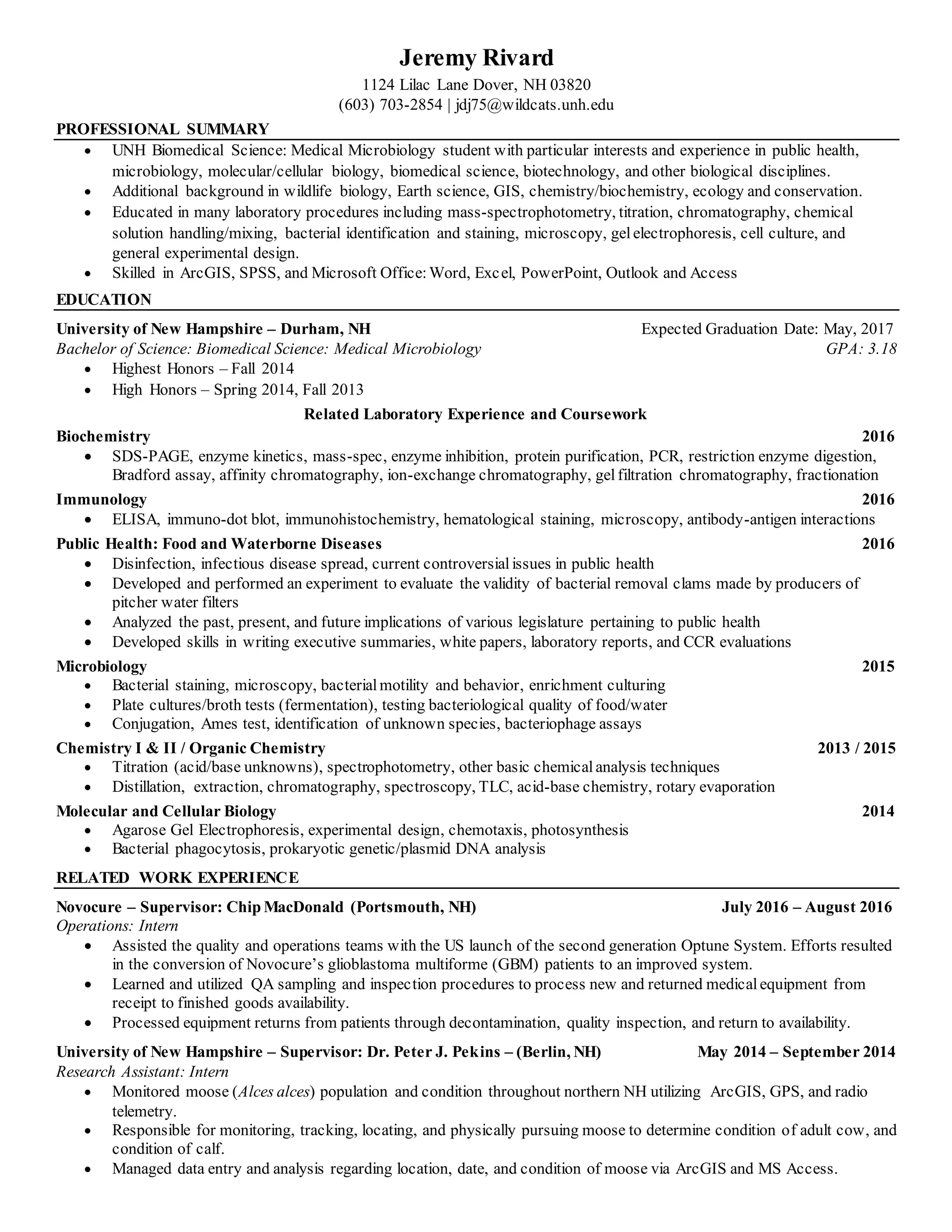 Jeremy Rivard Resume | DOCX
