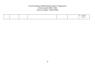French Academy of MN Programmation / Progressions 
Année scolaire 2009 ­ 2010 
Cours en anglais : Ambre CRIM 
 
✓ Louisiana 
Purchase 
 
58 
 
 