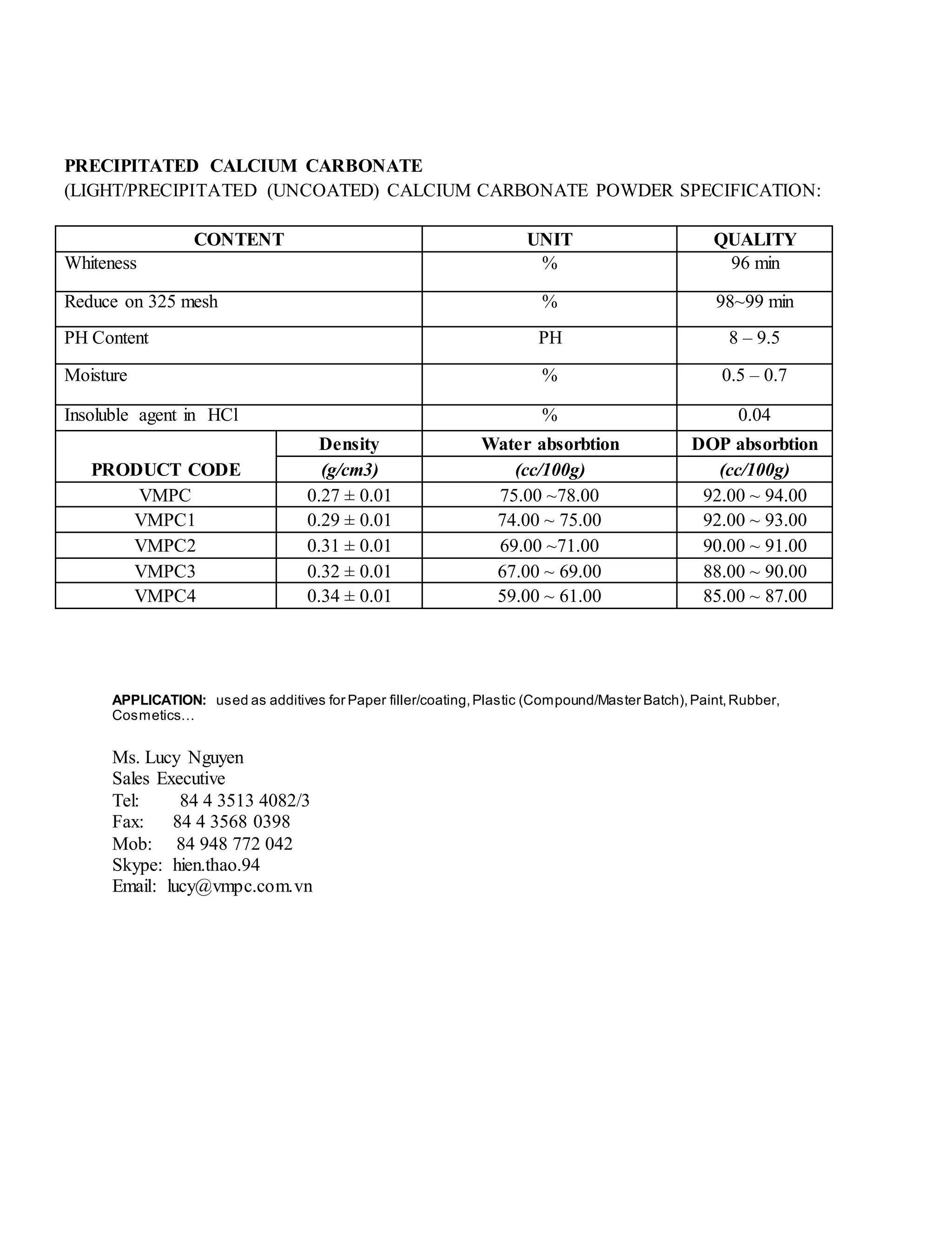 Techniacl data sheet PCC_GCC from VMPC in Vietnam | DOCX