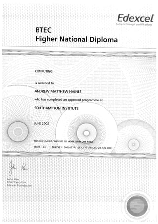 HND Certificate