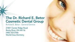21851 Center Ridge Road
Rocky River, OH 44116
(440) 333-3766
World-Class Dentistry
Richard E. Betor - General Dentist
 