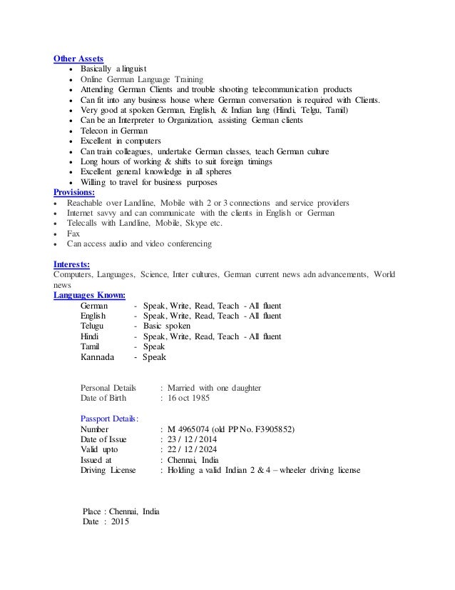 linguist resumes
