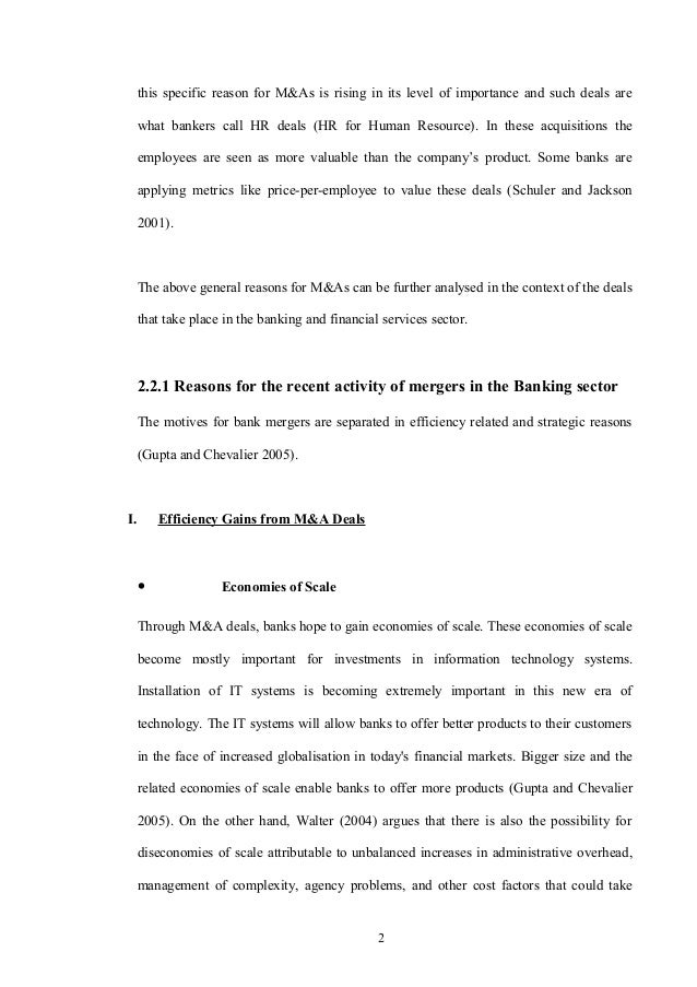 Mergers and acquisitions phd thesis